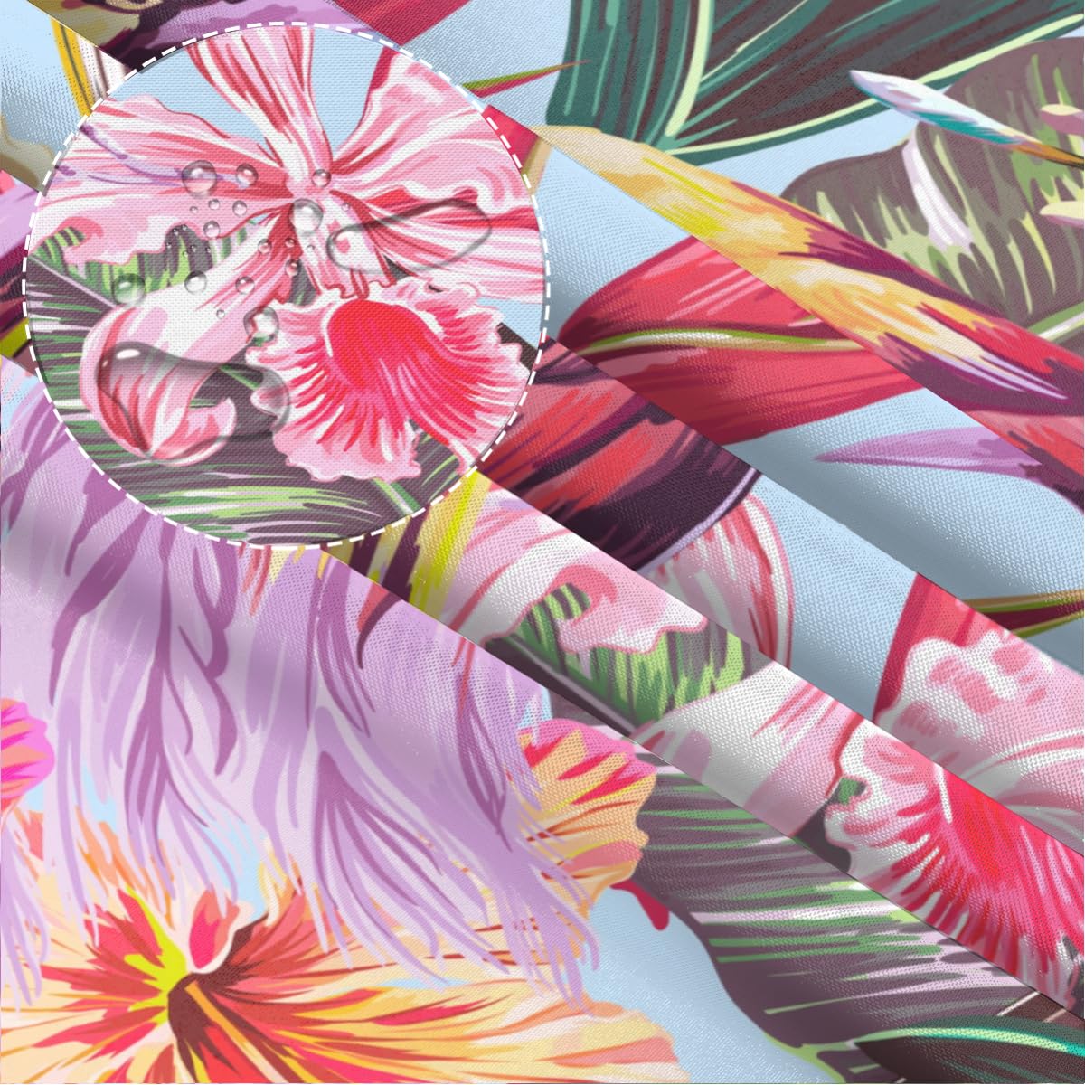 LORCARVIS Floral Birds Print Tablecloth - 54x72 Inch Rectangle Polyester, Washable For Indoor/Outdoor Dining