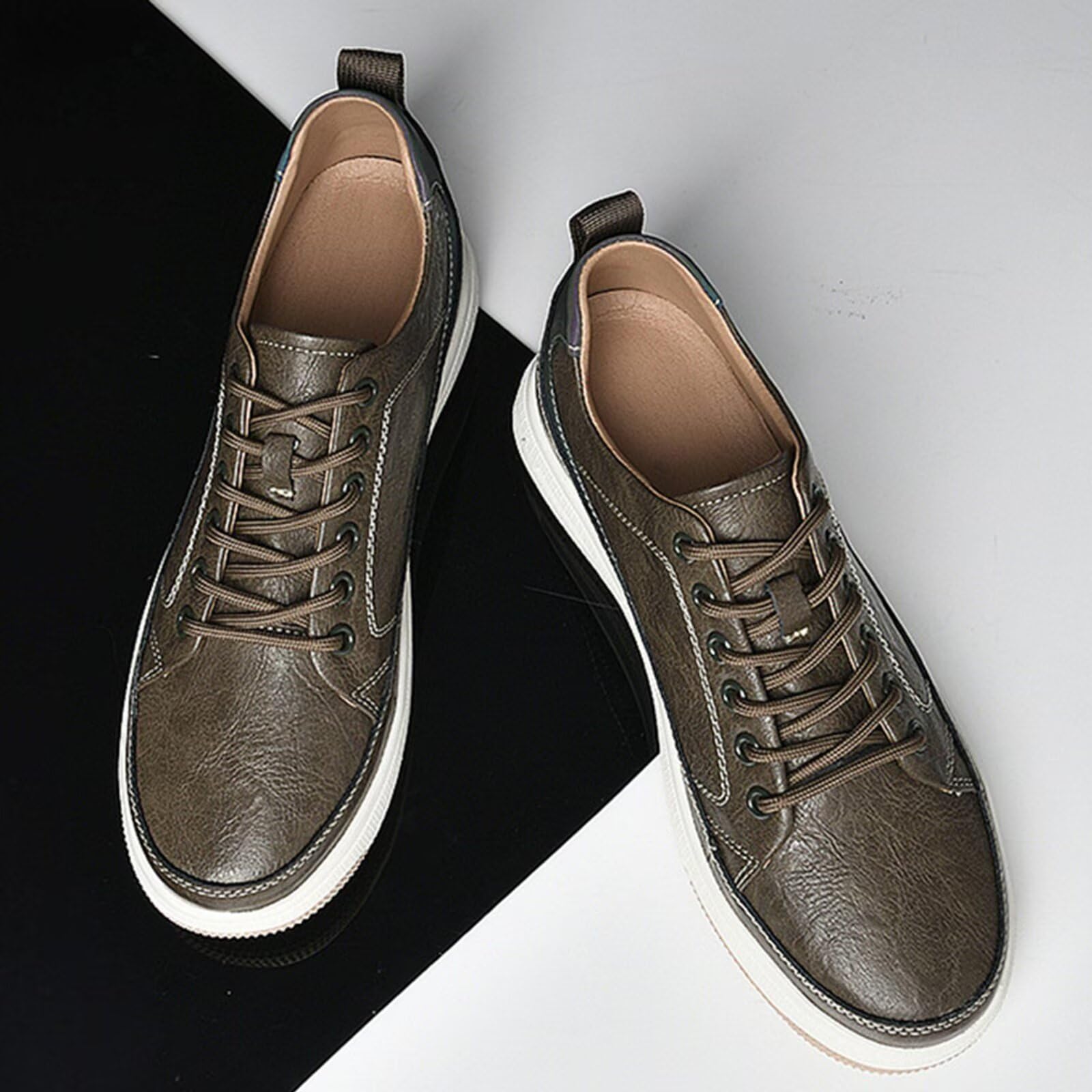 Zapatos con Alzas Invisibles para Hombre - Zapatillas Deportivas con Alzas de 6 cm de Altura, con Cordones, Transpirables y de Moda para Caminar