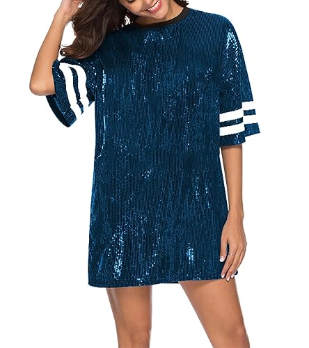 PORRCEY Juniors Short Sleeve Sequin Funny Dress Shirts