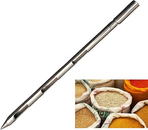 Muestreador de polvo, muestreador de sonda de grano de tres zonas de acero inoxidable, 39 pulgadas de largo x 1 pulgada (3 ranuras)