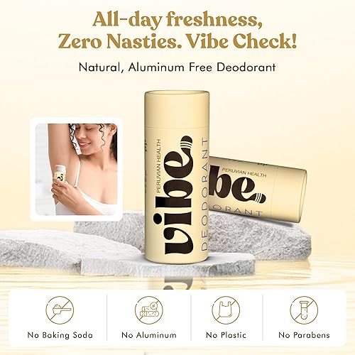 Miniatura 2 de Vibe - Desodorante natural sin aluminio para mujeres y hombres, control de olores de larga duración con aceite de coco orgánico y cera de abejas