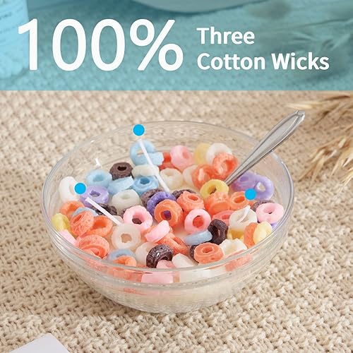 Miniatura 4 de Cuenco grande para velas de cereales linda vela con bucles de frutas velas frescas en forma de comida que se ven reales perfumadas a vainilla con 3