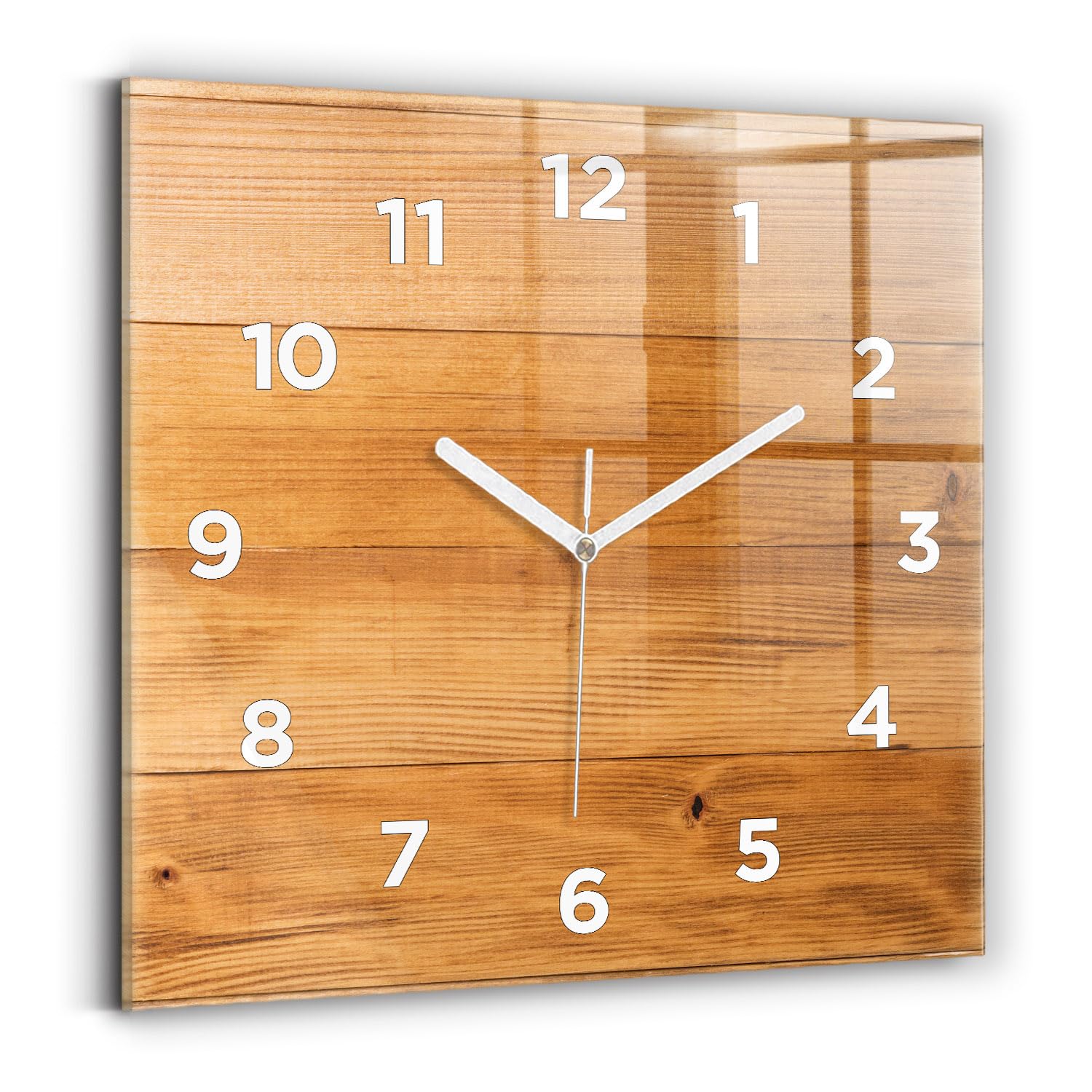 Horloge murale Wallfluent en bois pour un salon moderne au mécanisme silencieux