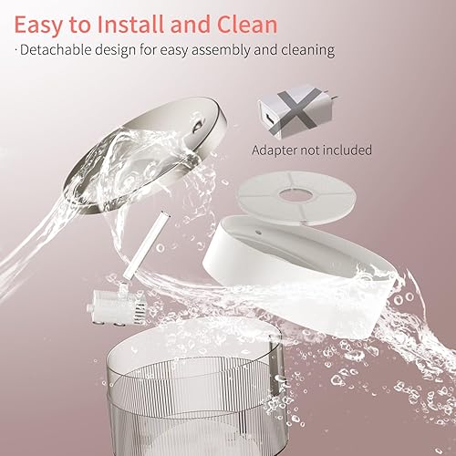 Miniatura 3 de Upgrade beQ Automatic cat Water Fountain25L84oz Inside Ultra-Quiet Stainless Steel pet Water DispenserBPA FreeVisible Water Levelwith a Large Size