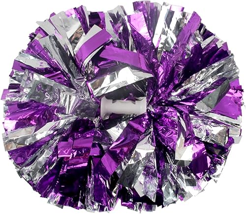 Miniatura 14 de Hooshing - Paquete de 2 pompones de animadora con mango tipo bastón, pompones para espíritu de equipo, deportes, bailes, animación, para niños, Negro