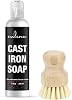 Culina Cast Iron Soap & brush | All Natural Ingredients | Best for Cleaning, Non-stick Cooking & Restoring | for Cast Iron Cookware, Skillets