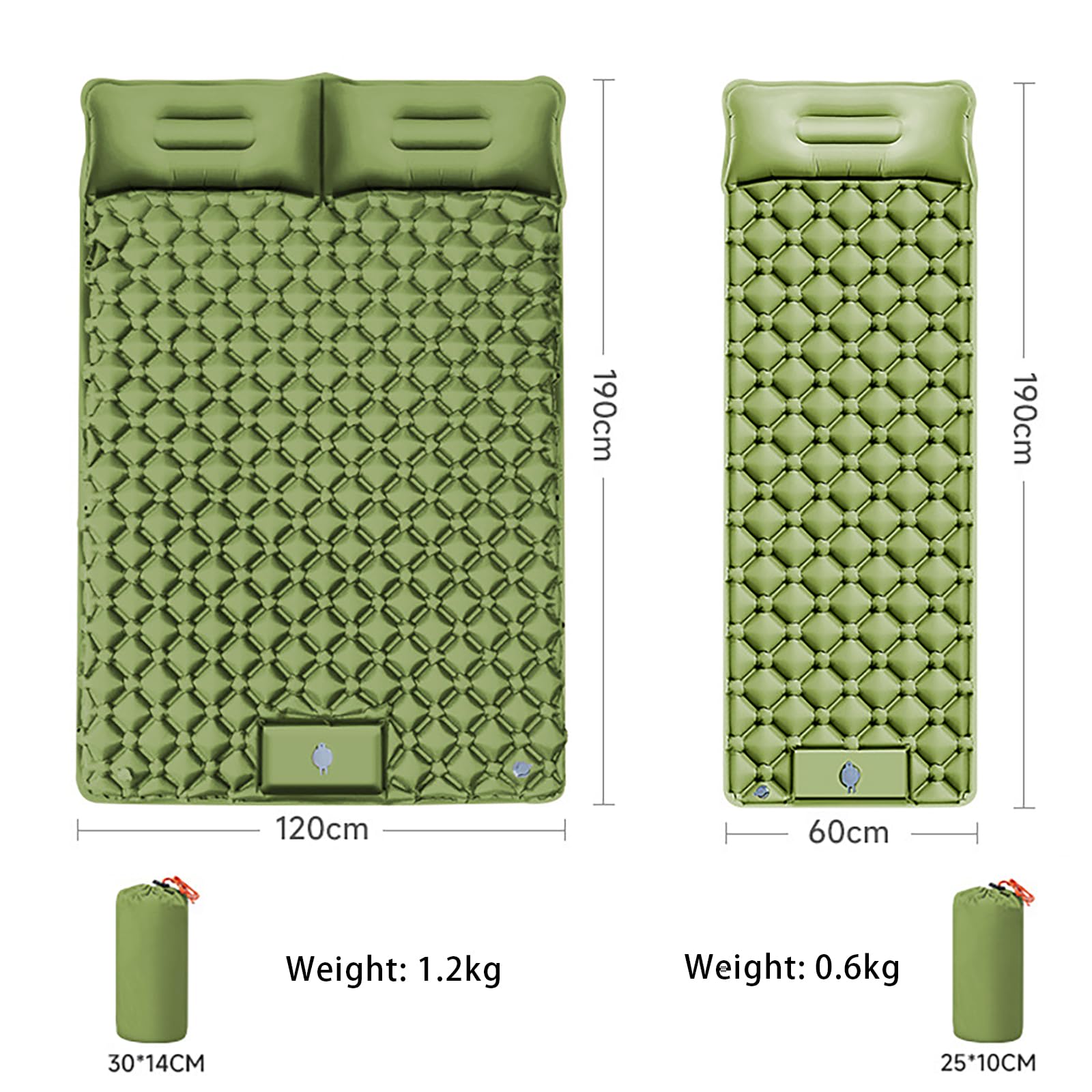 Materassino Autogonfiabile Per Campeggio - Spessore 5 Cm Materassino Ultraleggero Con Cuscino, Attrezzatura Gonfiabile Resistente Per Campeggio, Escursionismo E Arrampicata