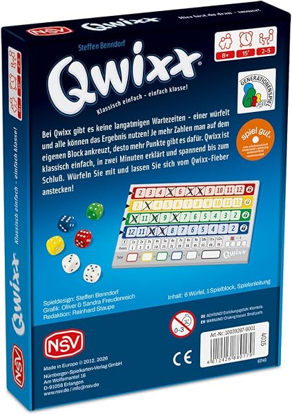 NSV - 4015 - Qwixx - nominiert zum Spiel des Jahres 2013 - Würfelspiel - 2