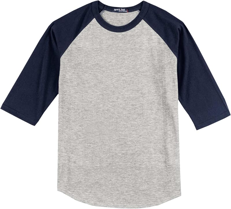 SPORT-TEK Unisex Colorblock Raglan Jersey | Long Sleeve Workout T-Shirt for Men & Women, Lightweight Clothing for Gym Fashion