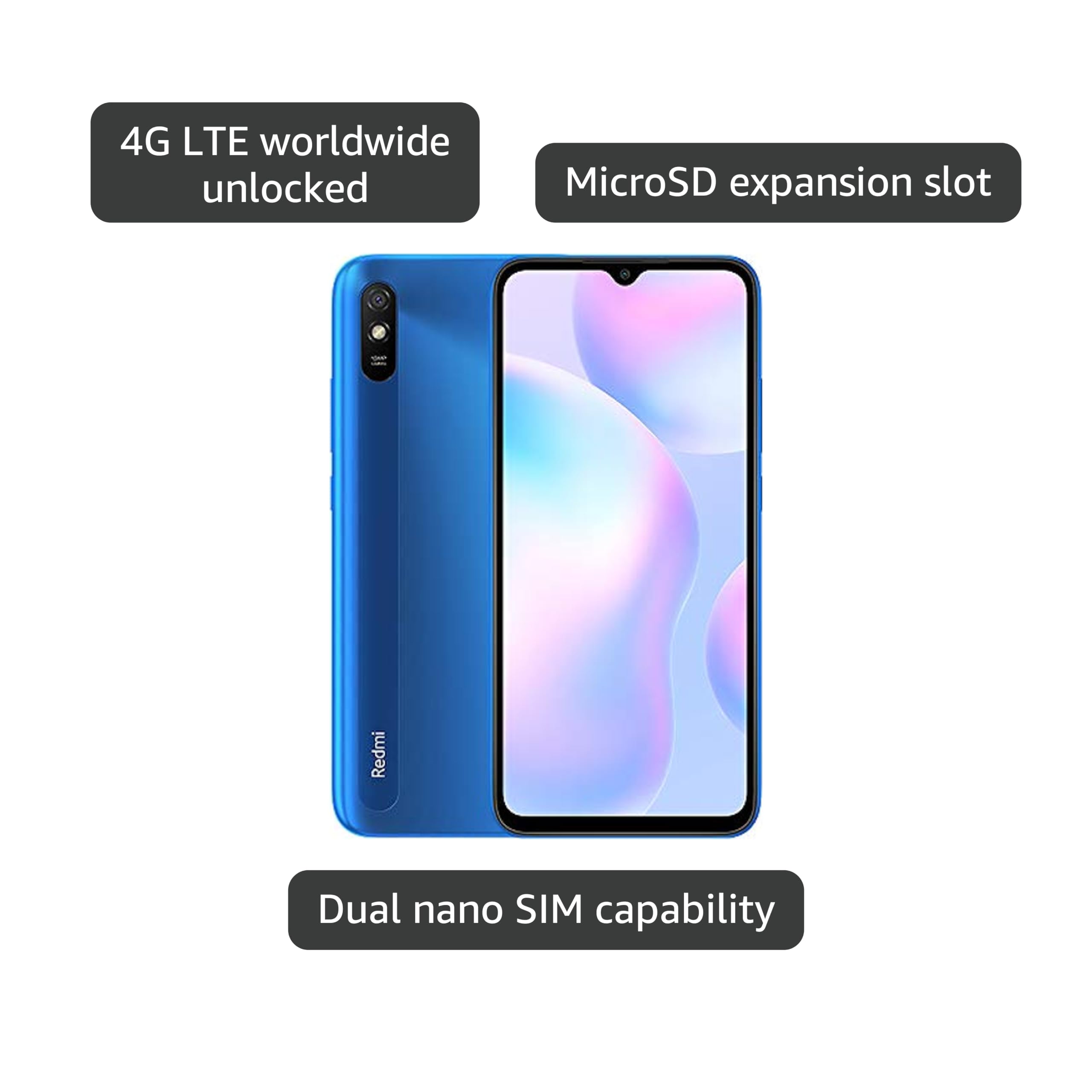 Amazon.com: Xiaomi Redmi 9A (64GB+4GB) 4G LTE Unlocked GSM 6.53
