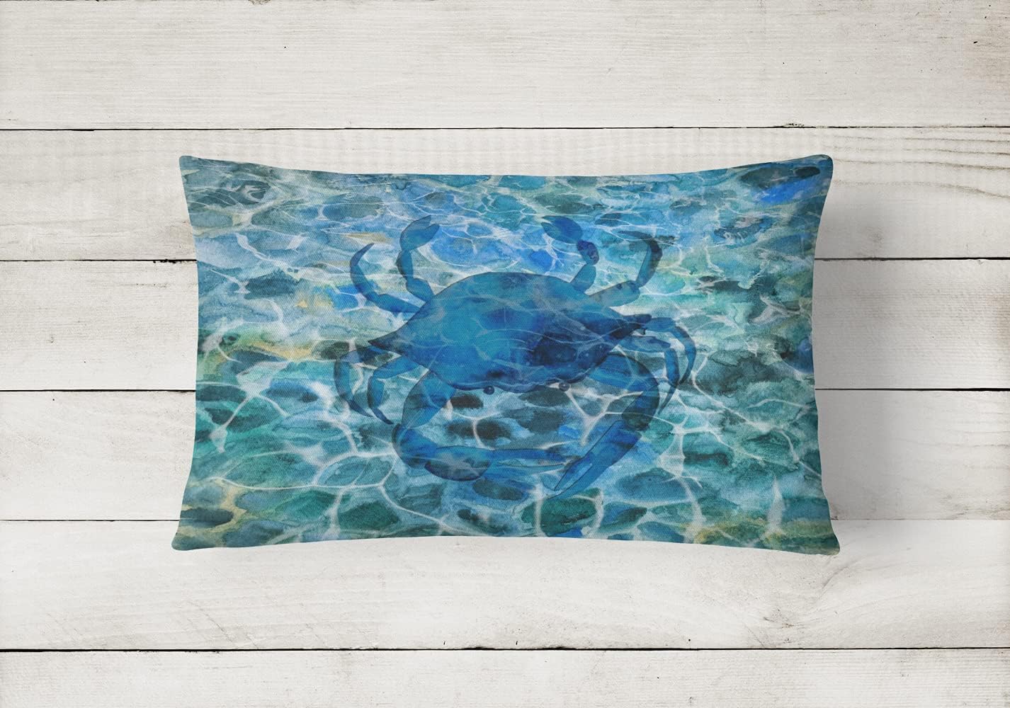 Caroline's Treasures BB5369PW1216 Blue Crab Under Water Canvas Fabric Decorative Pillow Machine Washable, Indoor Outdoor Decorative Pillow for Couch, Bed or Patio, 12HX16W