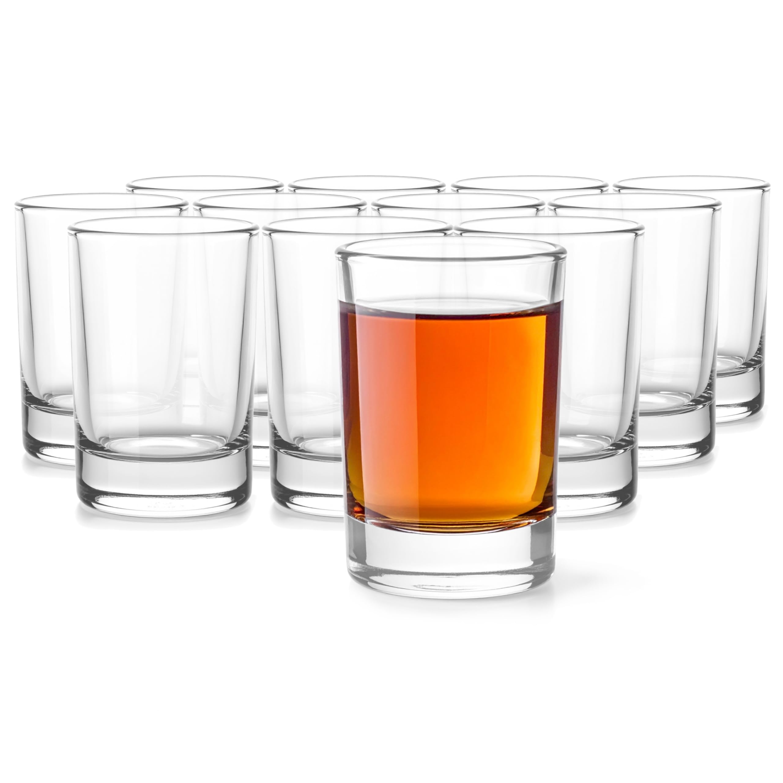 Glasmark KROSNO 1992 Schnapsgläser Shotgläser mit Schwerem Boden Set 12 Stück 60 ml Transparent Spülmaschinenfest, Durchsichtig, Klar