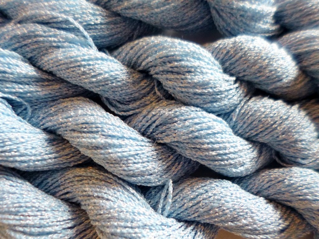 FOUR PACK powder blue wool rayon Blend Fingering Knitting Crochet Yarn