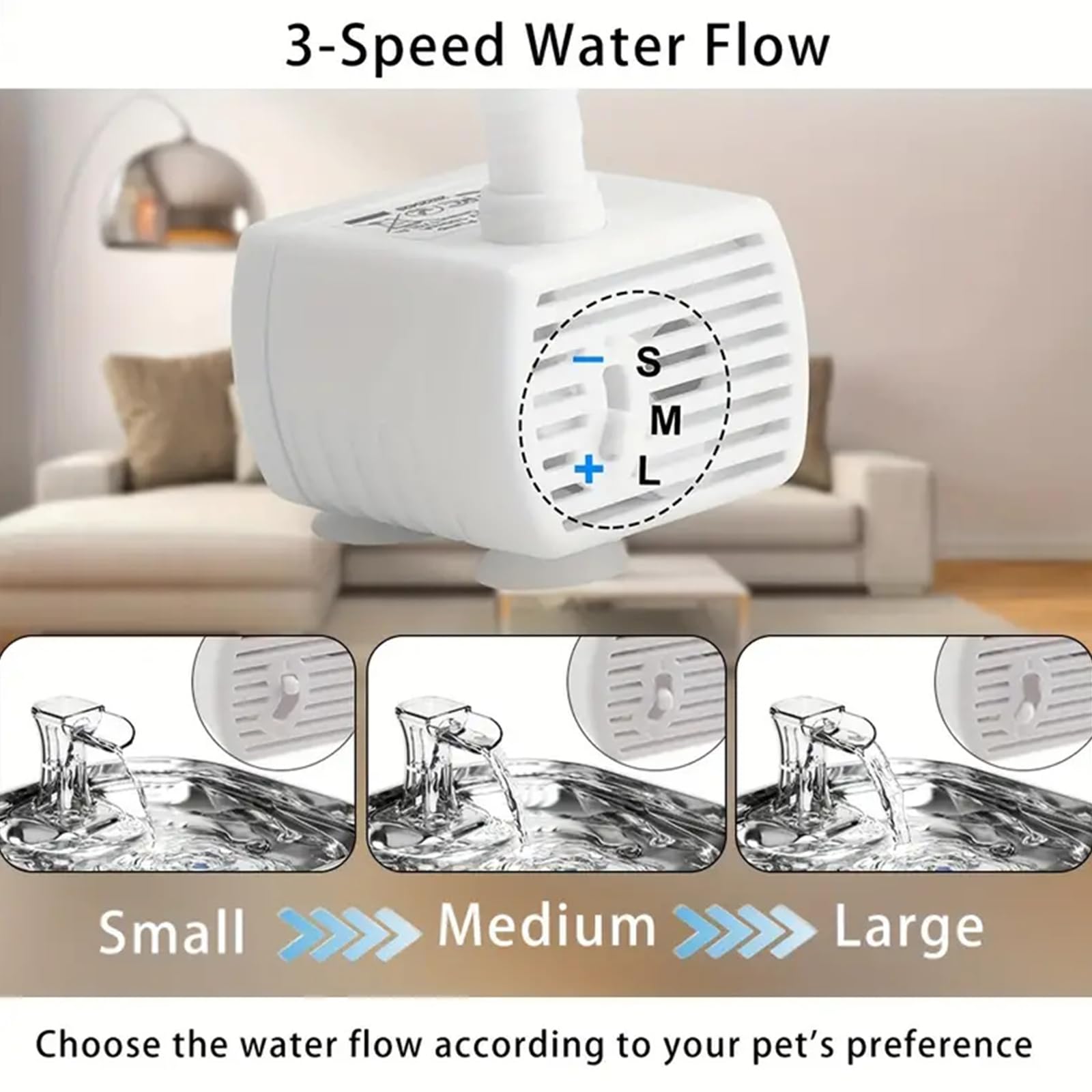 2.2L Fuente para Gatos De Acero Inoxidable, Bebedero Gatos Automática con Bomba Silenciosa, Sensor Automático, Fuente De Agua para Gatos, Diseño del Grifo, Multi-Filtración