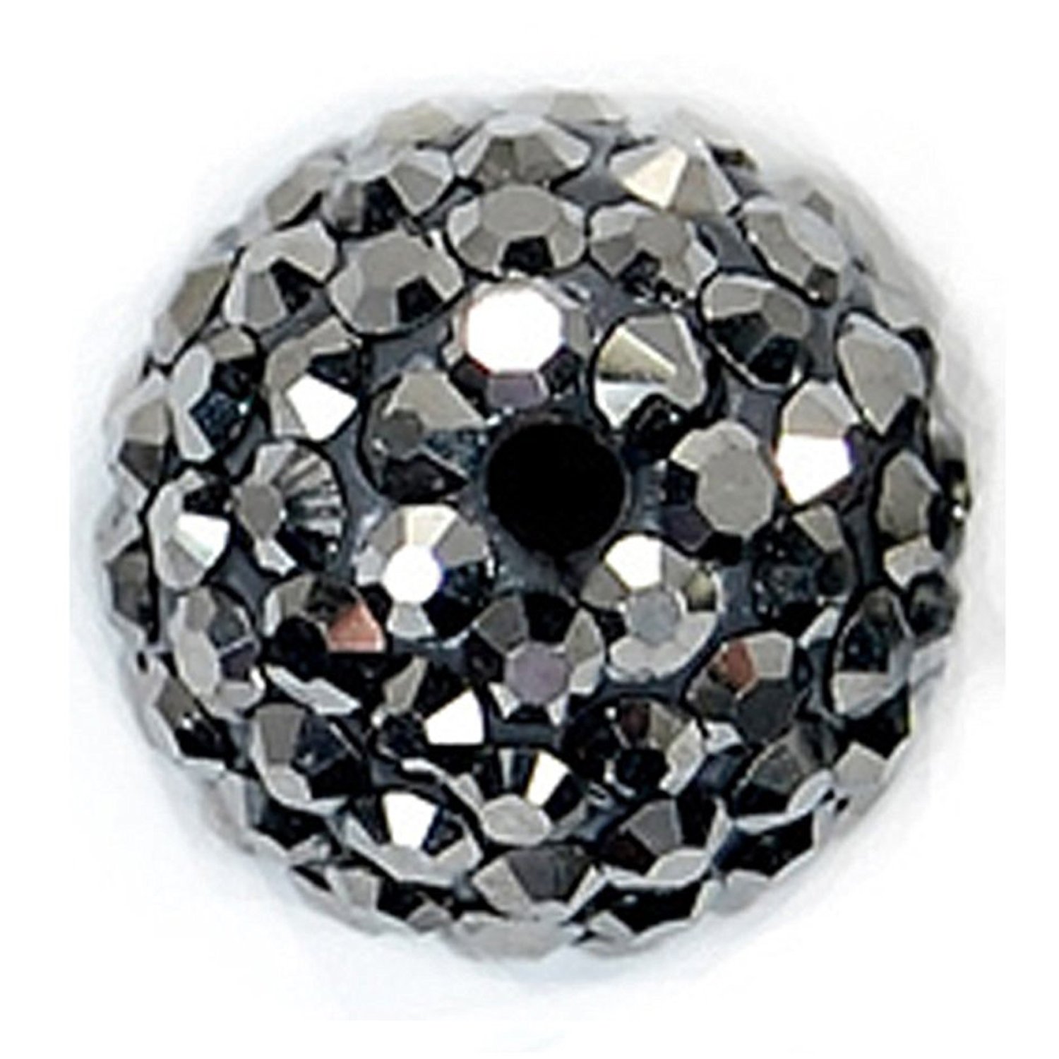 RUBYCA Pave Czech Crystal Disco Ball Clay Beads fit Shamballa Jewelry (20pcs, 8mm, Hematite Grey)