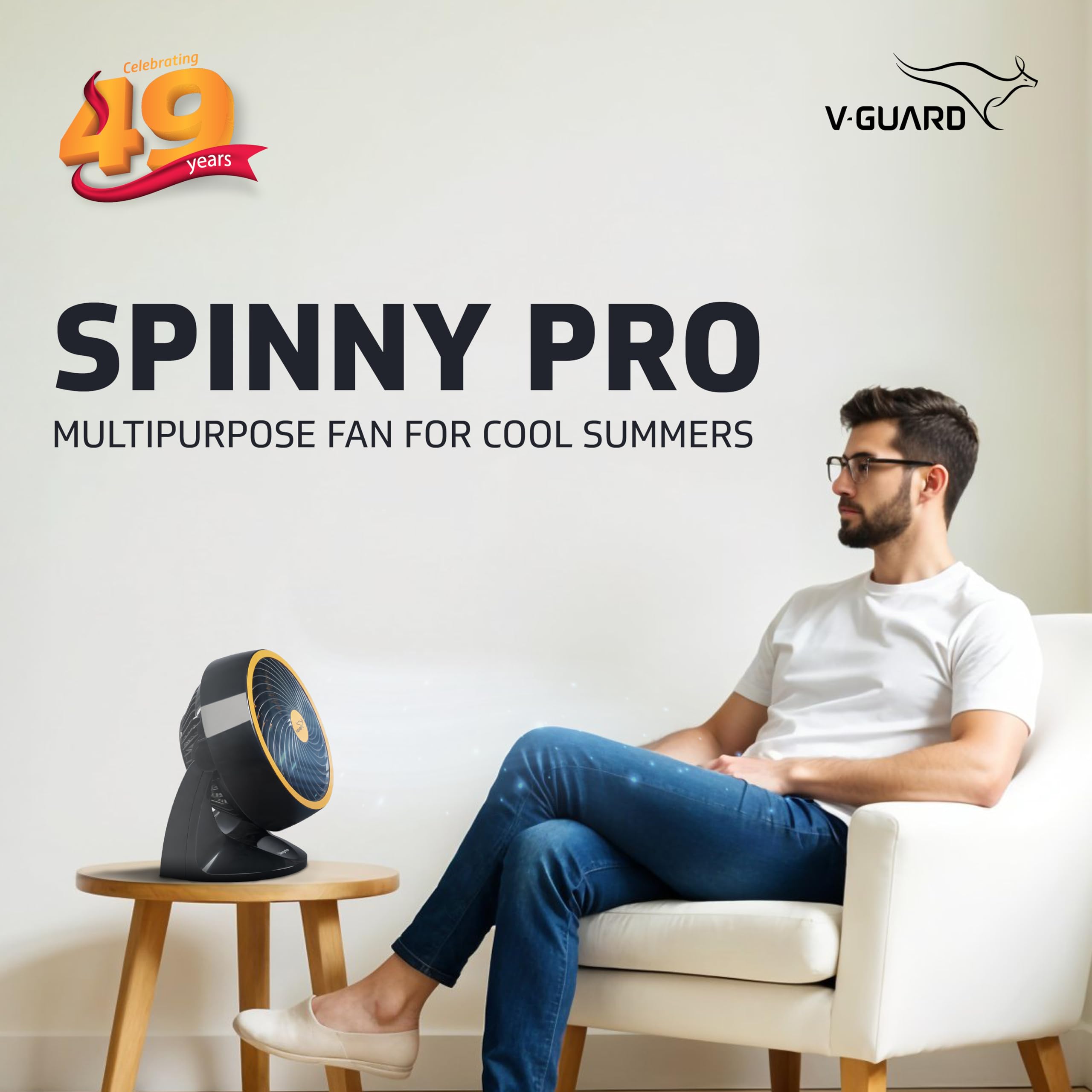 V-Guard Spinny Pro Table Fan - Orange Black -2 V-Guard Spinny Pro Table Fan - Orange Black -2