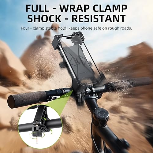 Miniatura 5 de ROCKBROS Soporte de teléfono para bicicleta, soporte universal para teléfono para bicicleta, motocicleta, 4.5-7.2 pulgadas (blanco)