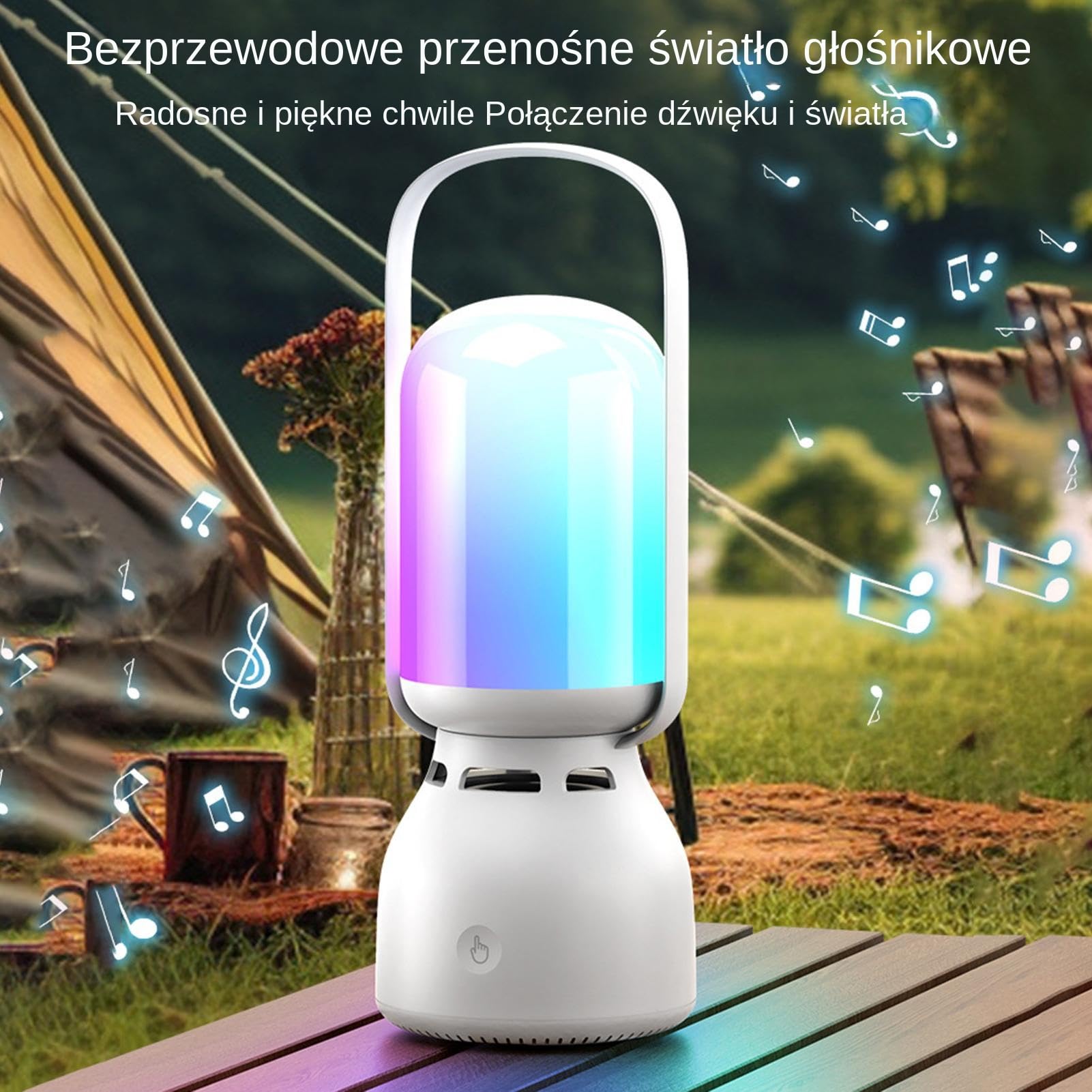 Lampa kempingowa z głośnikiem Przenośna wodoodporna lampka nastrojowa | Lampa namiotowa z głośnikiem bezprzewodowym Lampa nastrojowa z akumulatorem 1800 mAh na ogród i