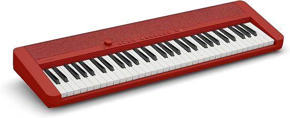 Casio CT-S1RD Casiotone piano keyboard, red with 61 stroke sensitive keys
