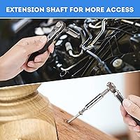 Vista 4 de Right Angle Screwdriver,42 PCS 1/4 Mini Ratchet Set,90 Degree Offset Ratcheting Wrench,Hex/Torx/Slotted/Phillips Magnetic Bits,Stocking Stuffers for