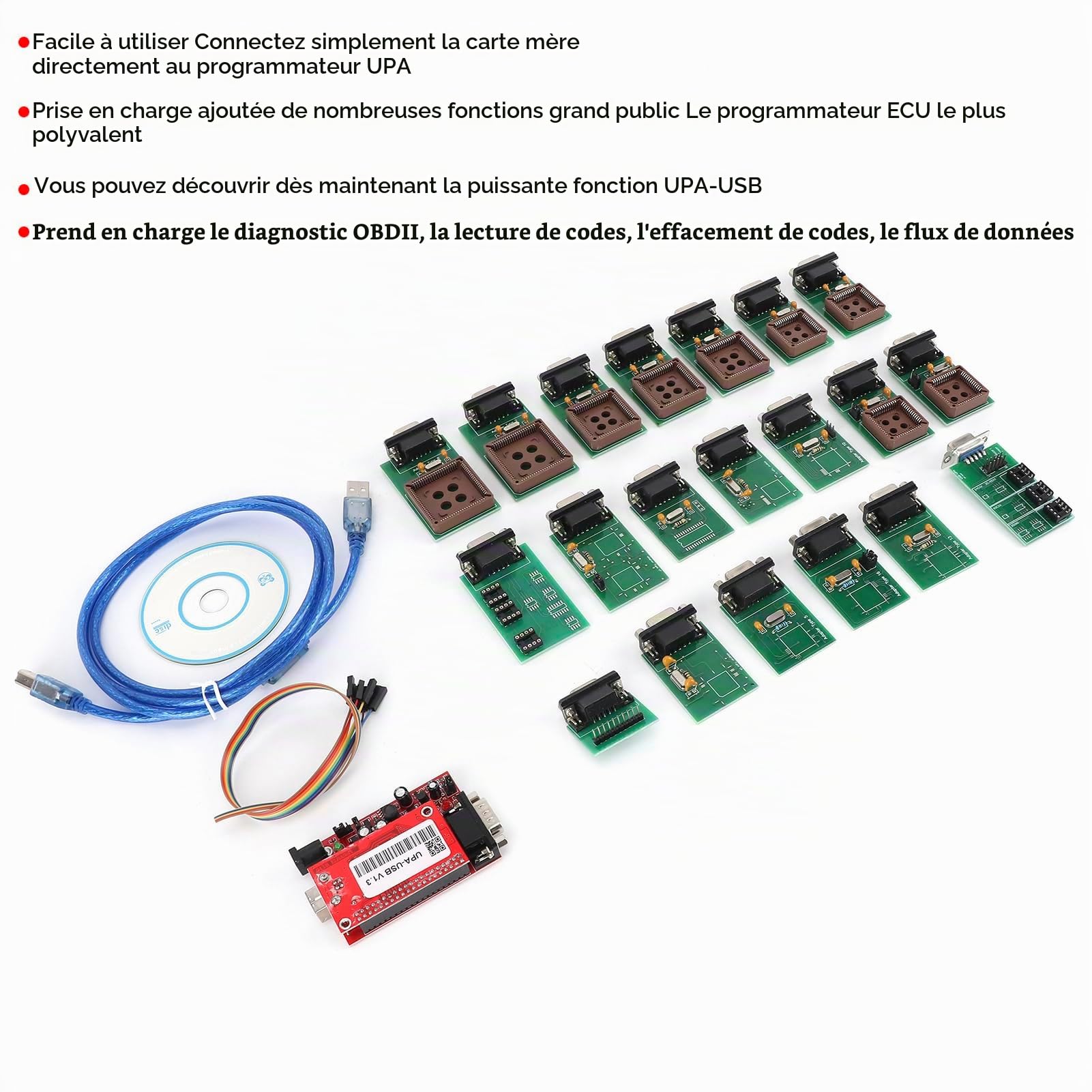 Programmeur Automatique Outil de Diagnoic Automatique Programmeur ECU détecteur de défaut UPA-USB Lecteur de Code Scanner OBD2 Outil de Diagnoic Automatique