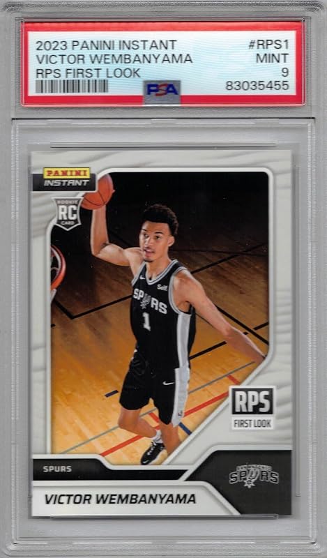 2023-24 Panini Instant #RPS-1 Tarjeta de novato Victor Wembanyama con calificación PSA 9 | Mint - Primer vistazo a la RPS de baloncesto
