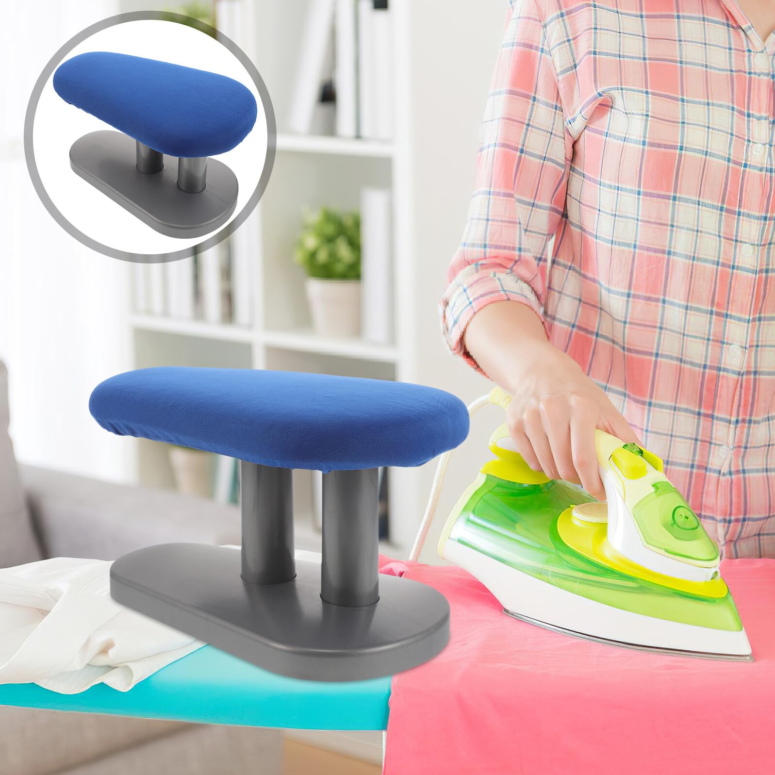 Asse da Stiro da Tavolo Compatto Blu con Superficie Imbottita | Plastica, Panno e Spugna, per Cinture e Spalle, Soluzione Salvaspazio per Casa e Ambienti Ridotti