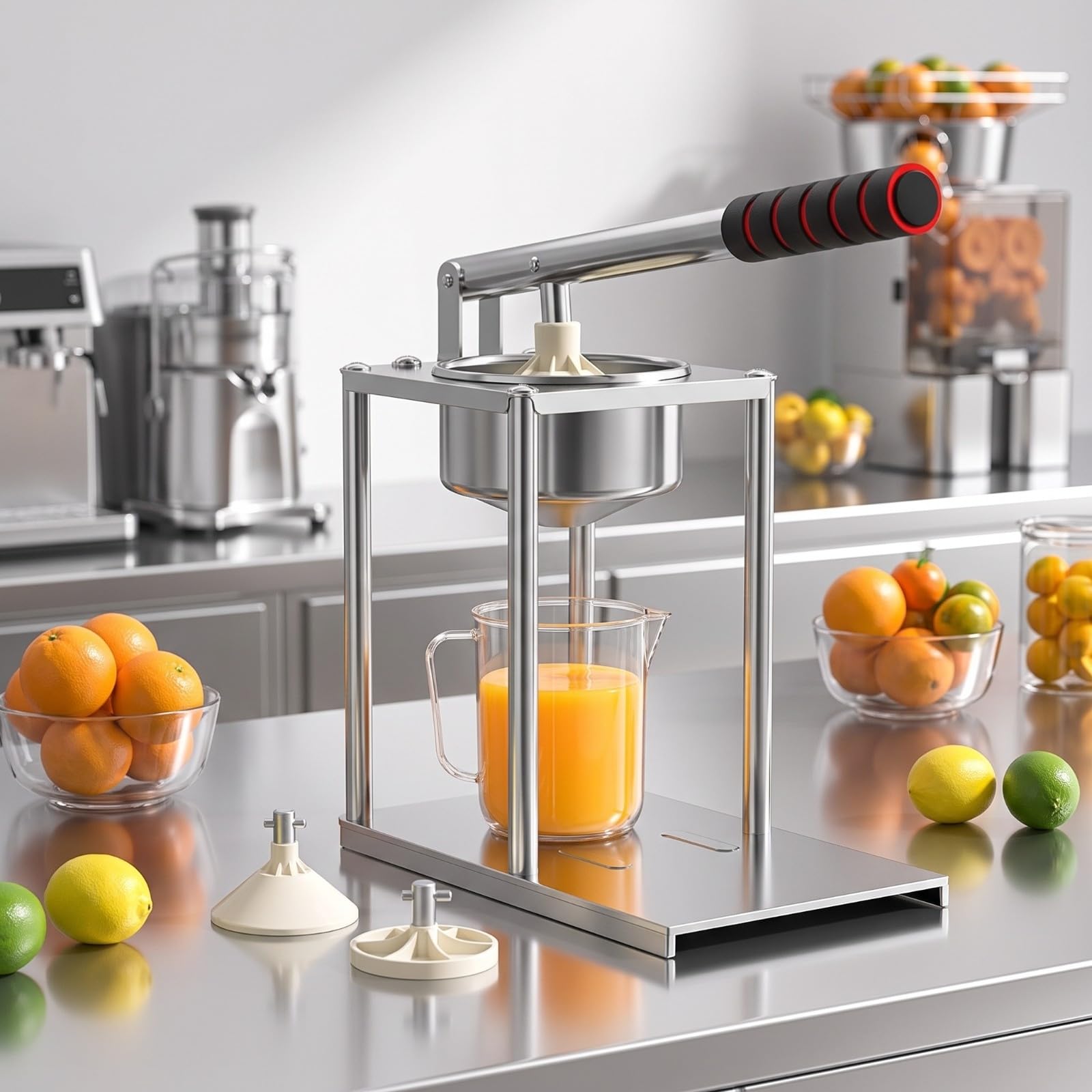 Spremiagrumi con Leva senza Elettricità Base Rettangolare Stabile, Spremiagrumi a Leva, Spremifrutta, per, Chiosco, professionisti del bar, Testa Piatta