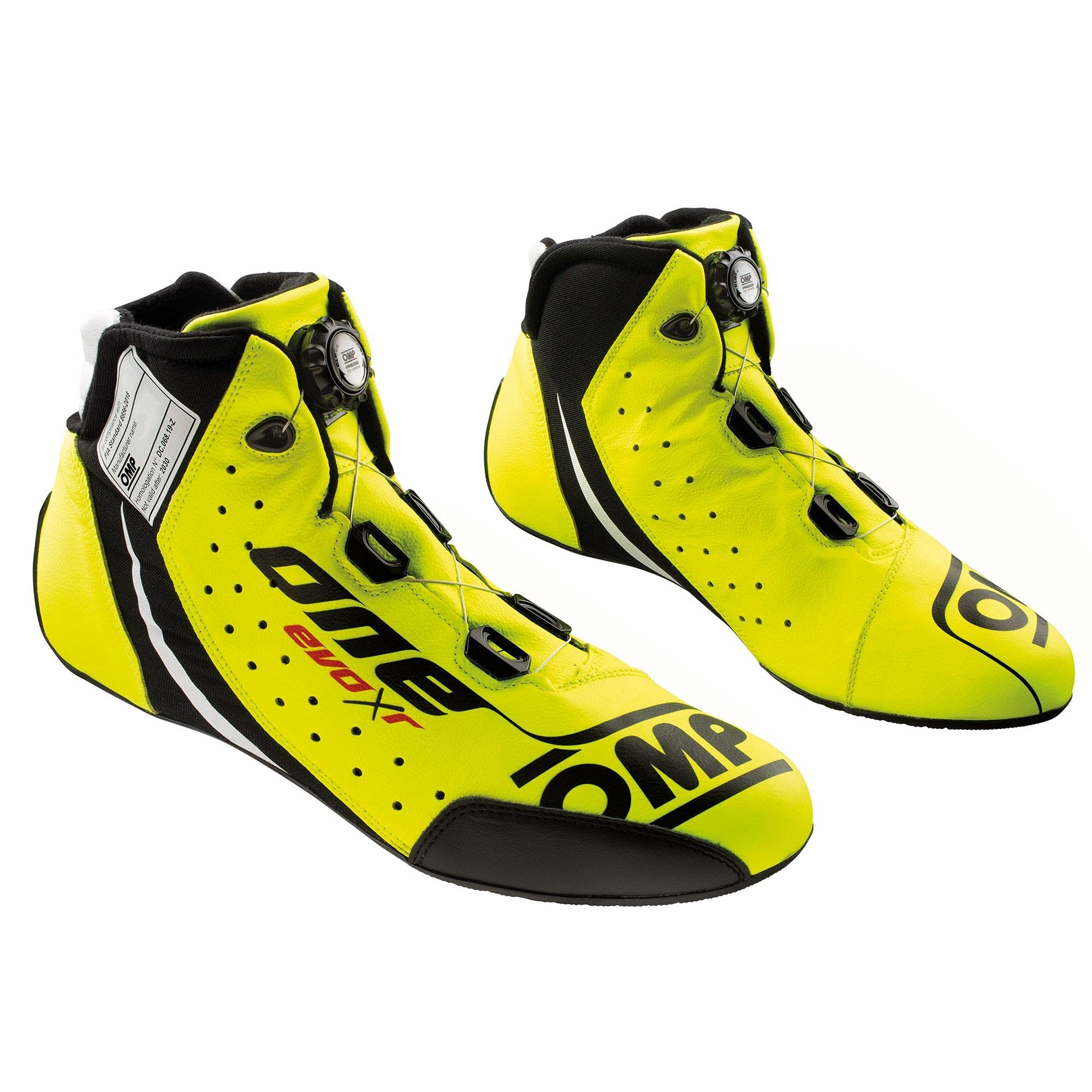 OMP One Evo X R Race Boots - UK 9.5 / Eur 44, Fluro Yellow