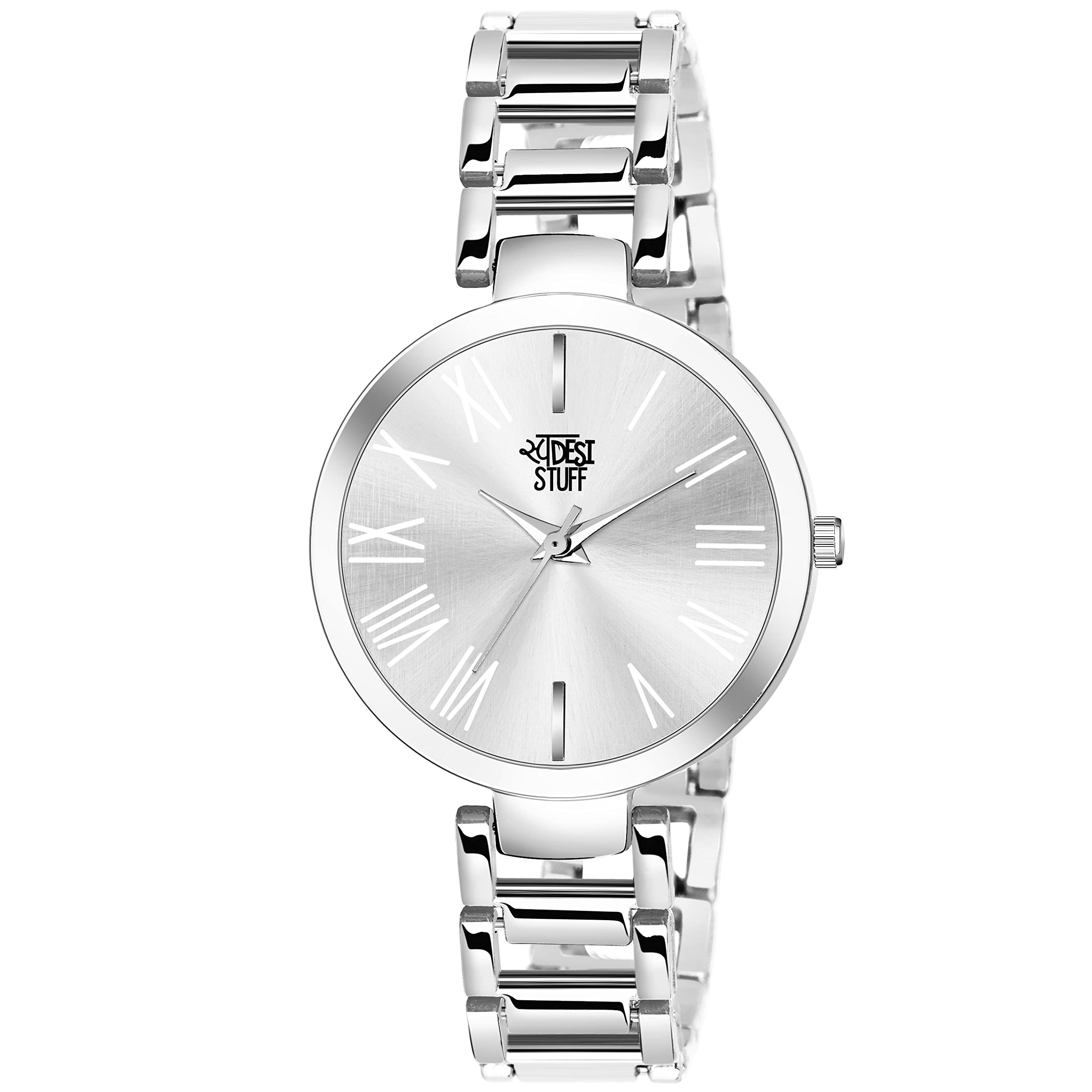 SWADESI STUFF Stainless Steel Luxury Analogue Women Watch (Silver Dial Silver Colored Strap), Silver Band (B09PGCFM67) Amazon Price History, Amazon Price Tracker