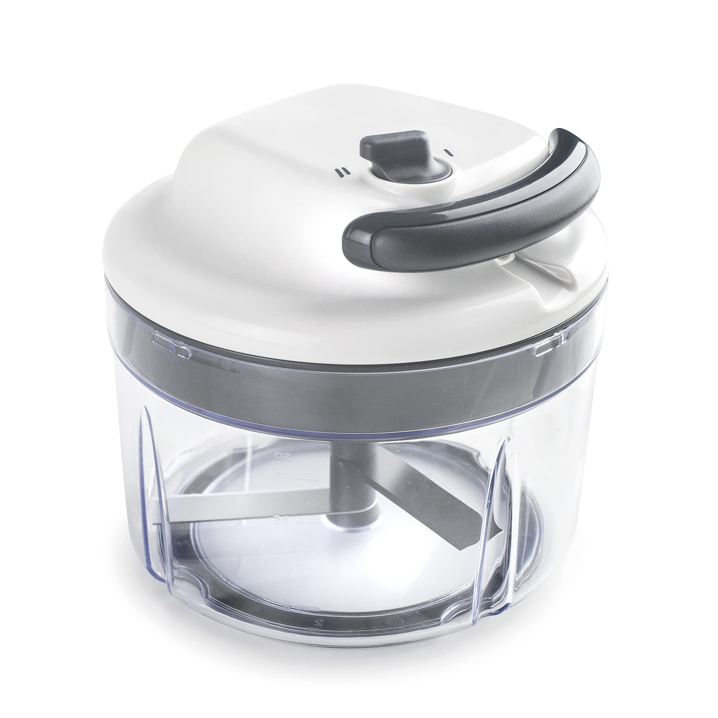 Lacor - 60599 - Affilato Handy Slicer, Food Chopper with Stainless Steel Blades, BPA-Free, 2 Speeds, 1.2 L