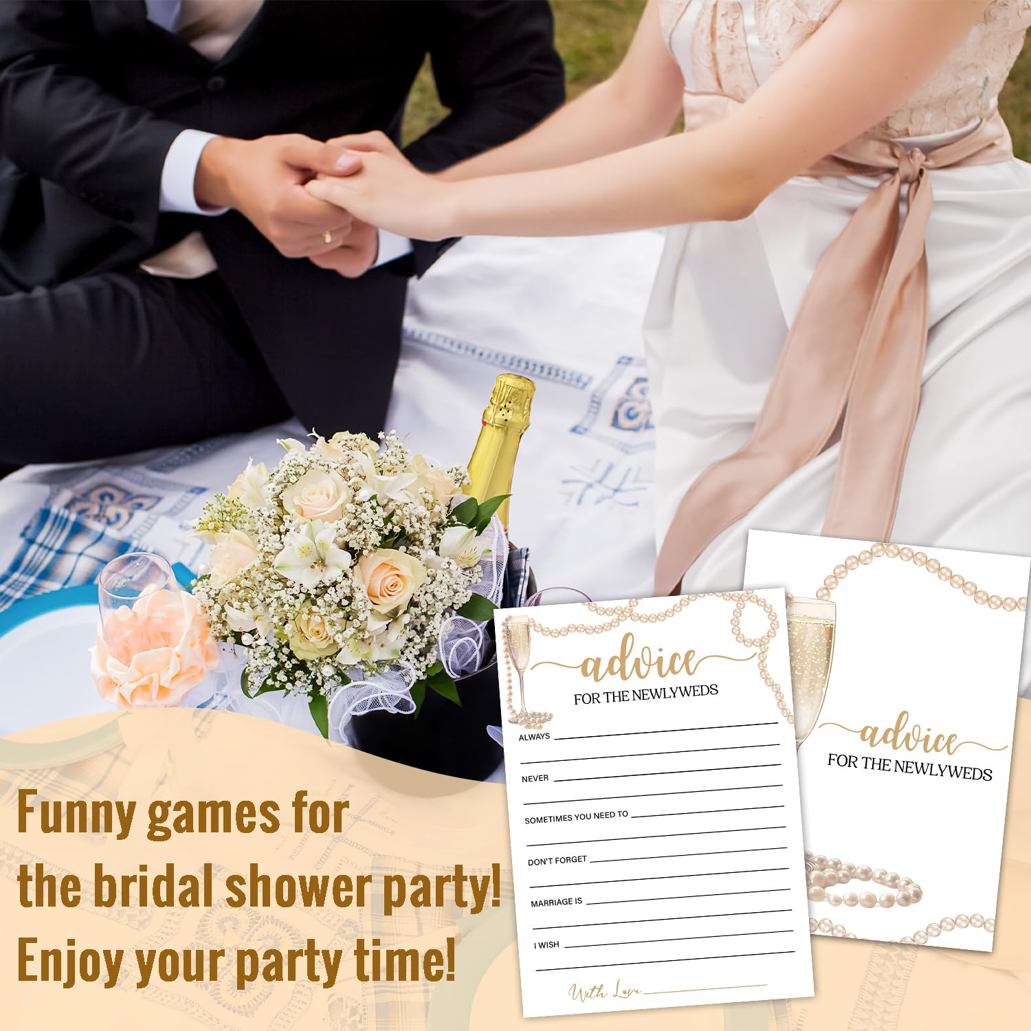 Tarjetas de consejos de boda para despedida de soltera, 30 piezas de consejos de fiesta y deseos para los recién casados, juegos de despedida de soltera, tarjetas de consejos y deseos (champán