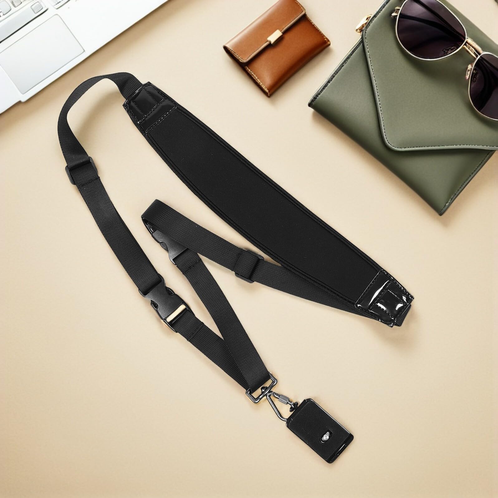 Correa para Cámara Fotográfica Ergonómica Acolchado y Longitud Ajustable, de Fibra de Poliéster y Aleación, Adecuado para Fotografía y Senderismo