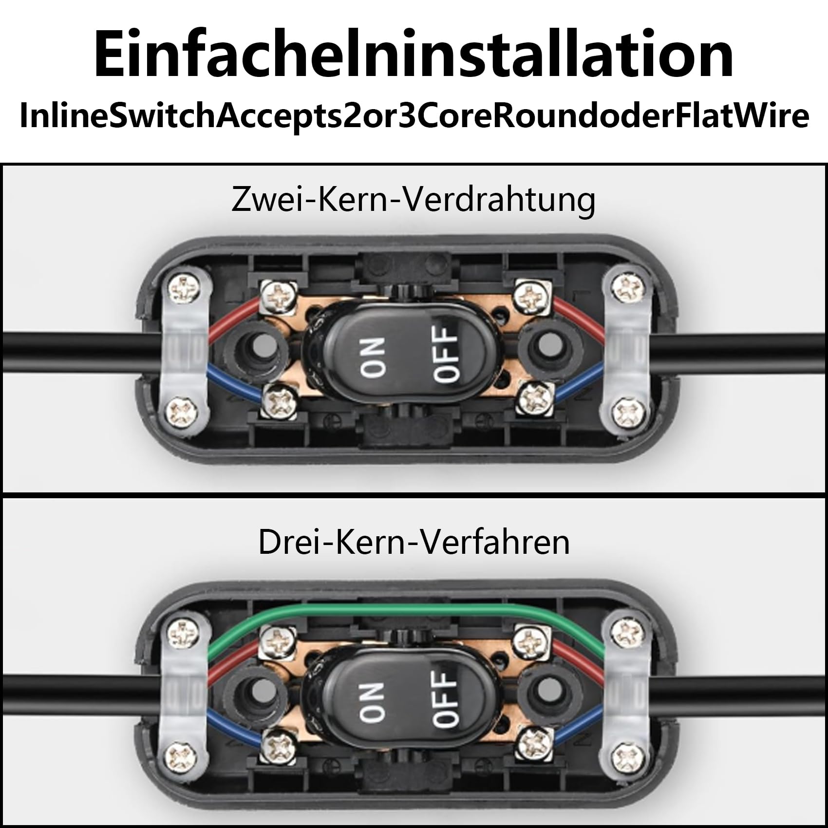 Schnurzwischenschalter Schnurschalter Zwischenschalter Kabel Wipp Schalter weiß Schnurzwischenschalter Schnurschalter Zwischenschalter Kabel Wipp Schalter weiß