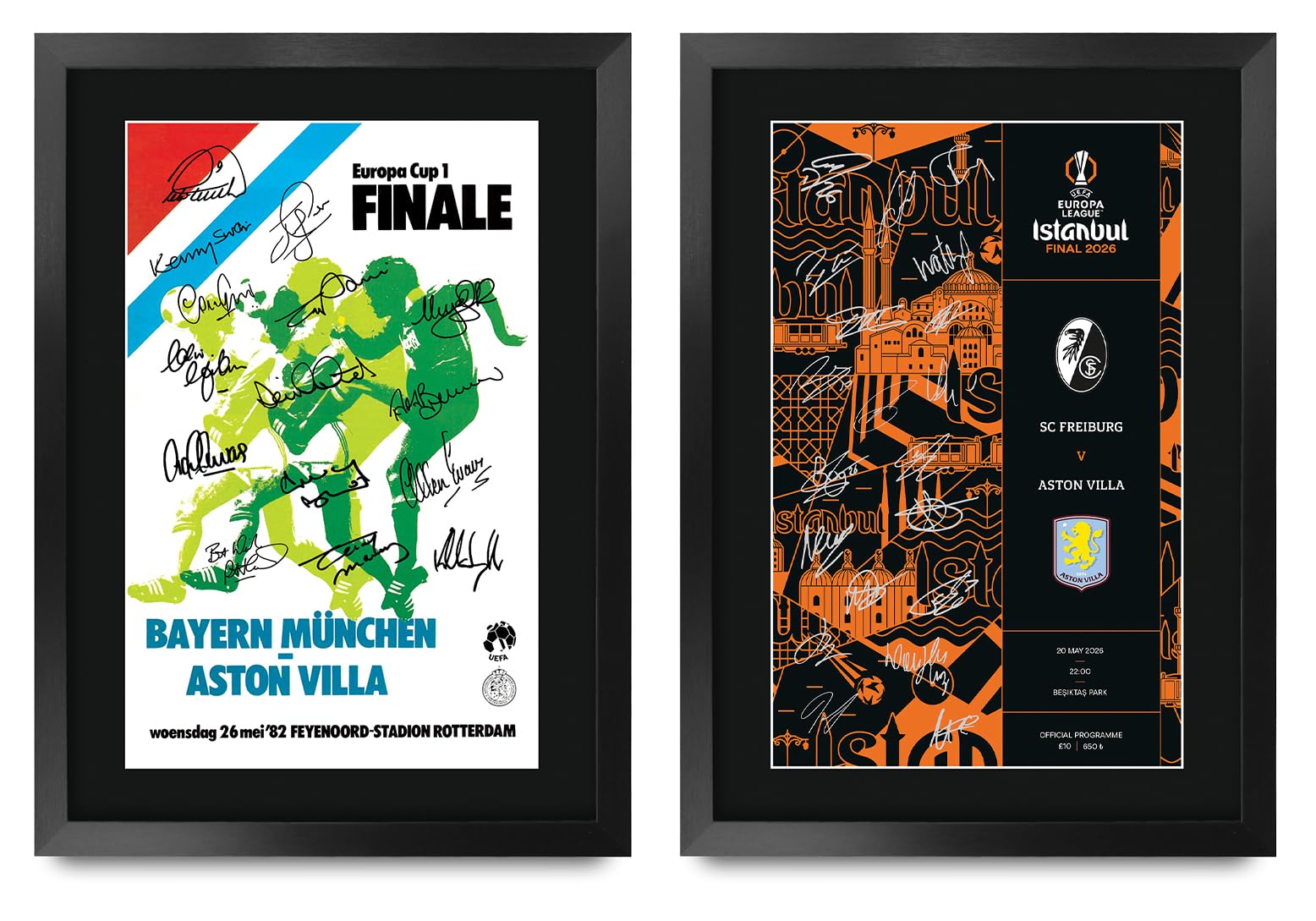 HWC Trading Aston Villa Collection Europea League Winners 2026 Gifts Printed Signed Autograph Picture for Football Fans and Supporters - A3 Framed (ID-009330)