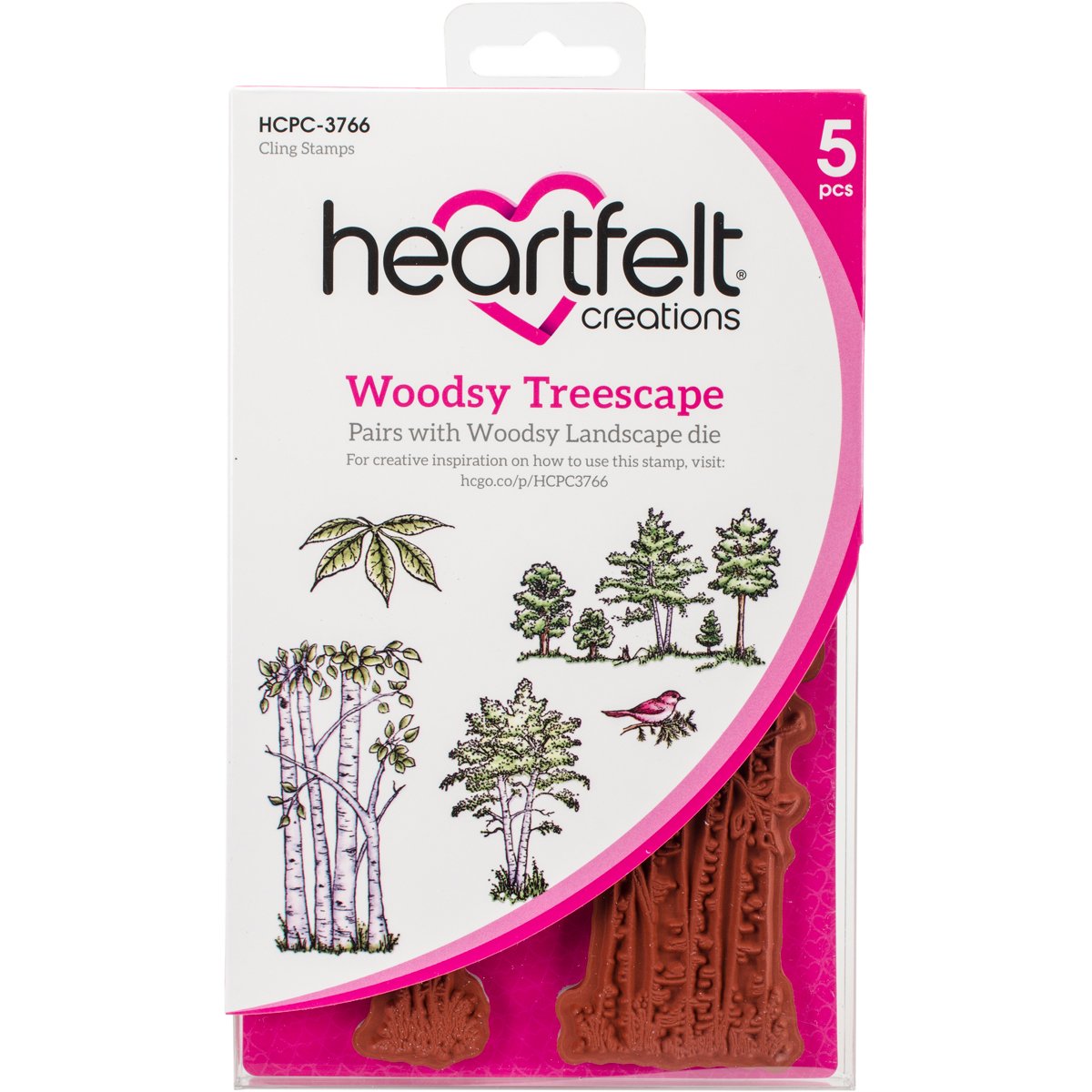 Heartfelt Creations HCPC-3766 Woodsy Treescape Cling Rubber Stamp