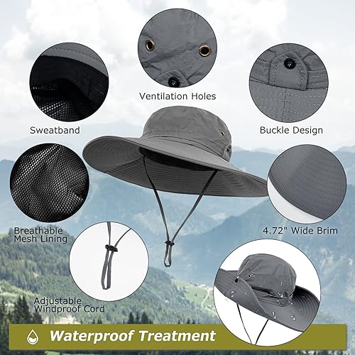 Miniatura 3 de Surblue Sombrero de ala ancha con protección solar UV para pesca, senderismo, camping