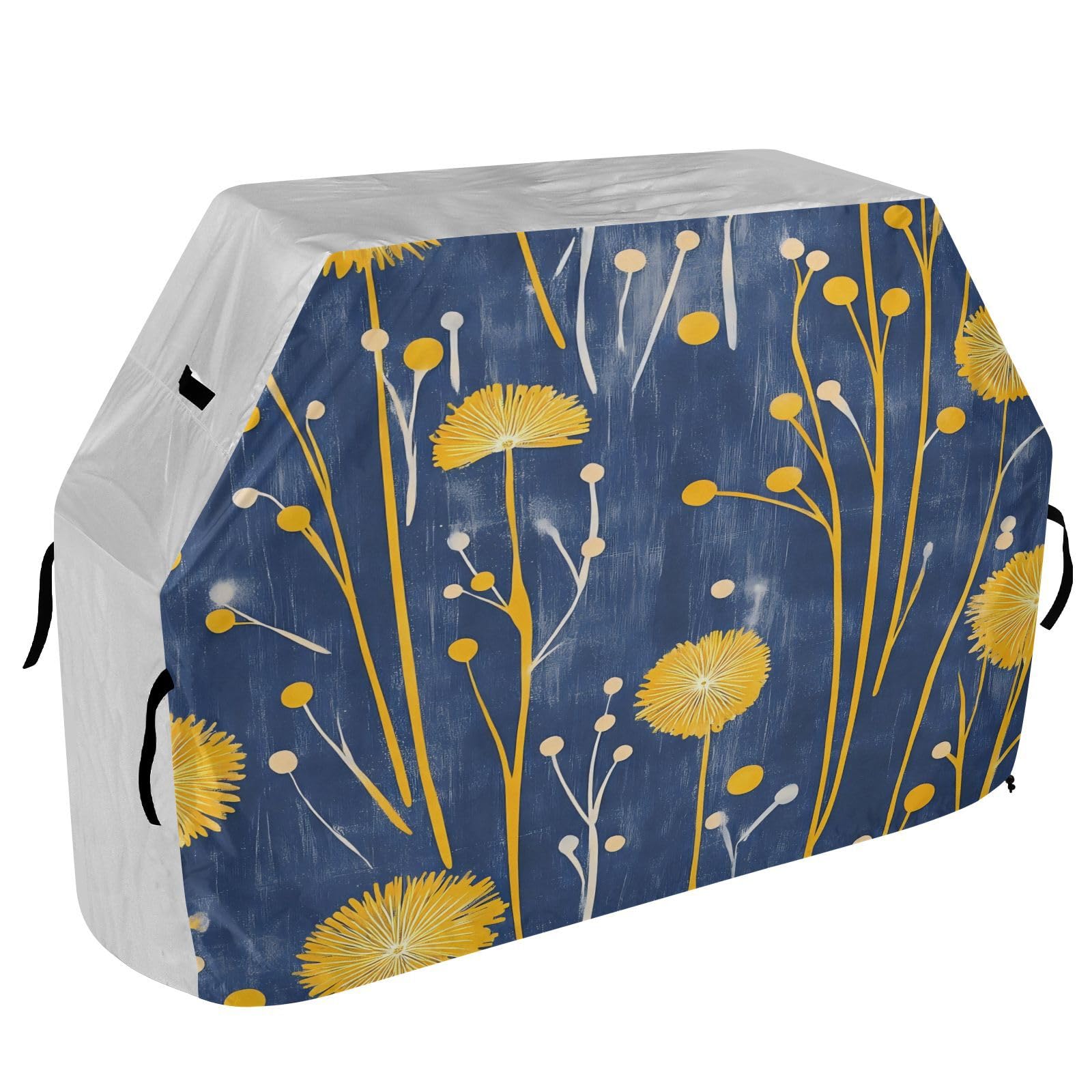Fundas para ahumadores de 65 pulgadas, resistentes a la decoloración y a los rayos UV, para exteriores, color amarillo mostaza, azul mezclilla