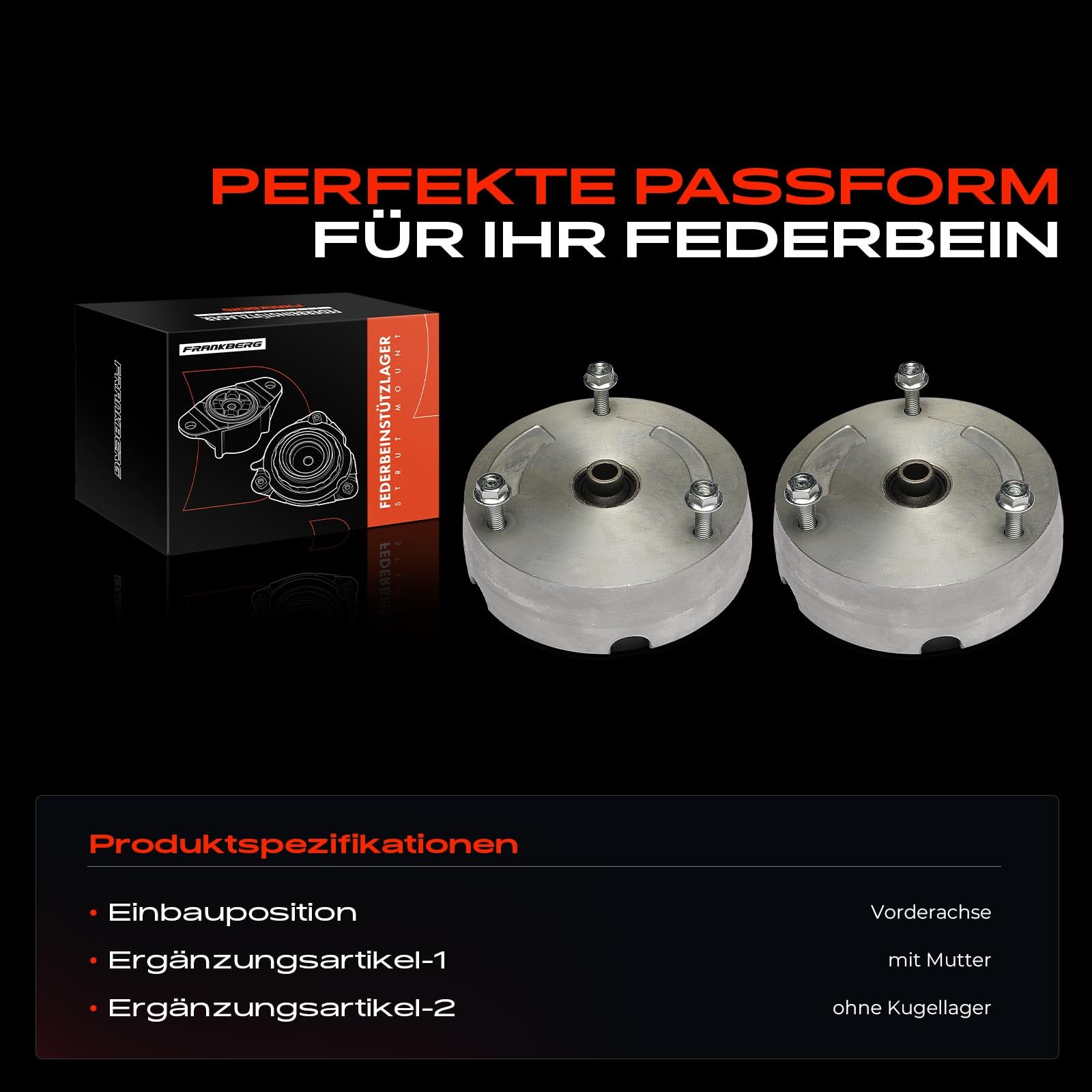 Frankberg 2 supporti ammortizzatori anteriori 31336774738 31336771515 | Compatibile con: Serie 5 E60, X6 E71 E72, X5 E70