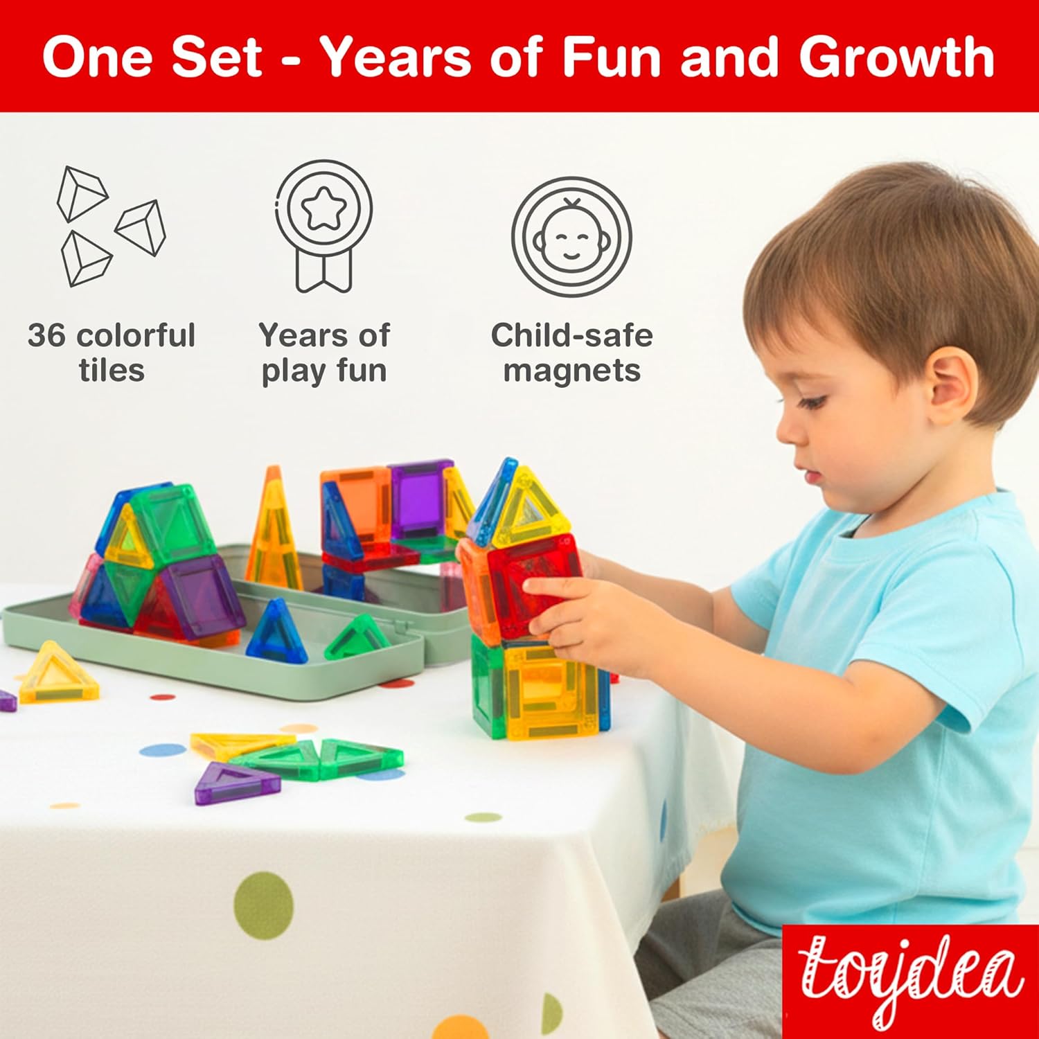 Easter Magnetic Tiles for Kids, 36 PCS Mini Building Blocks, STEM Construction Set, Travel Toys for Toddlers Age 3-8, Easter Basket Stuffer