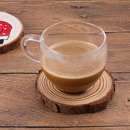 Miniatura 4 de MAOM Rebanadas de madera natural, 25 unidades de discos redondos de madera de 3 a 3.5 pulgadas, círculos de madera para manualidades, manualidades,