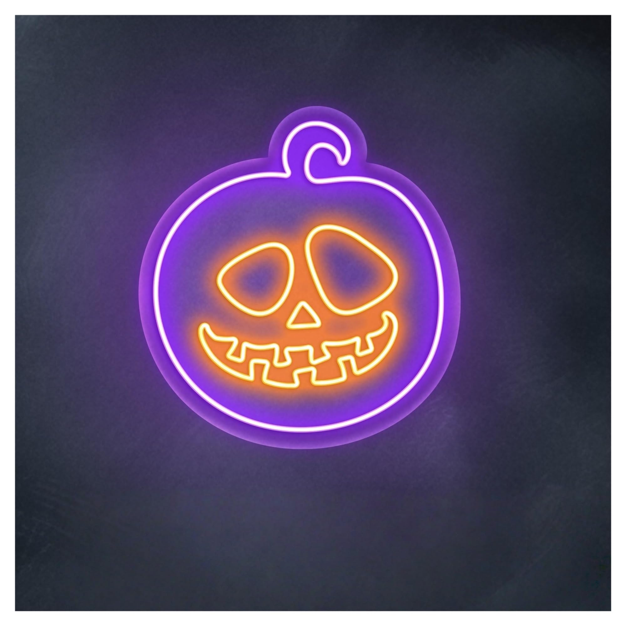RONGCH Hanging Art Neon Signs Spooky Pumpkin Neon Sign, Suitable for Home Party Decor with Brightness Adjustable 43cmx46cm(B)