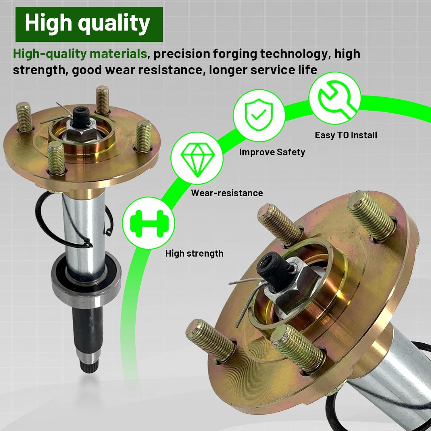 Rear Axle Assembly Compatible with Yamaha G29 Electric Golf Cart 2007-2016 | Replacement for JW2-G6510-00 JW2-G6510-01 & JW2-G6520-00 JW2-G6520-01 | Heavy Duty Rear Axle Kit