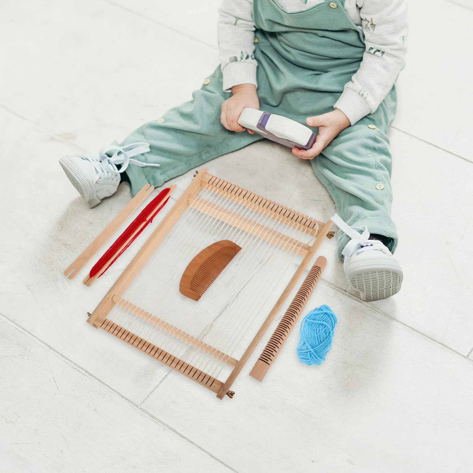 Zerodeko Telaio per Tessitura in Legno Semplice da Usare per DIY Handloom, per Back To School Party, Tessitura Arazzo e Artigianato Creativo per Ragazzo Ragazza e Giovani Colore Casuale