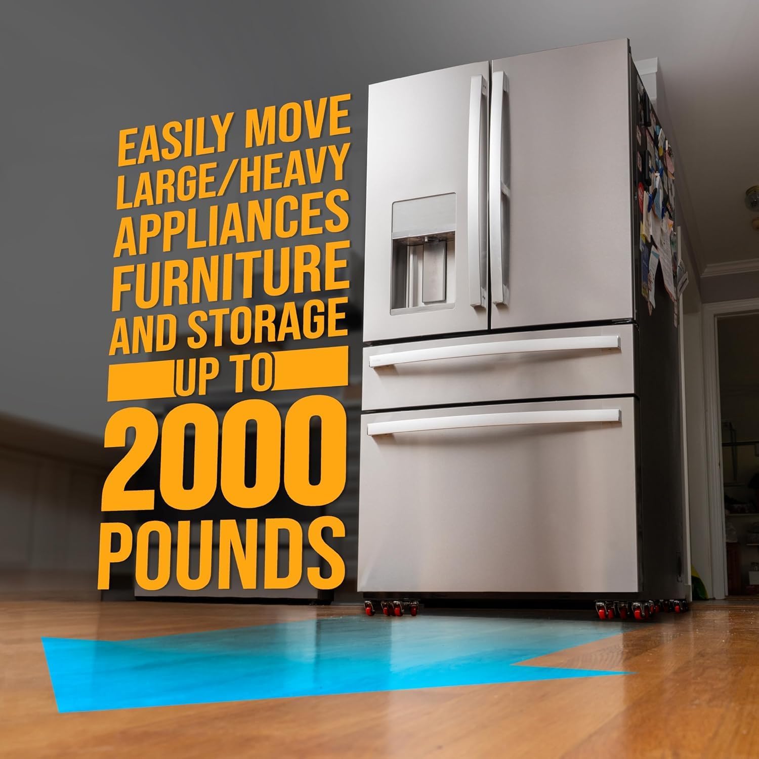 Heavy Duty Furniture Movers with Wheels Furniture Dolly Kit Moving Furniture Lift Mover Tool Set Wheels Piano Dolly Pool Table Dollies Double Bearings Locks Max Capacity 2000 lb 6.3 inch