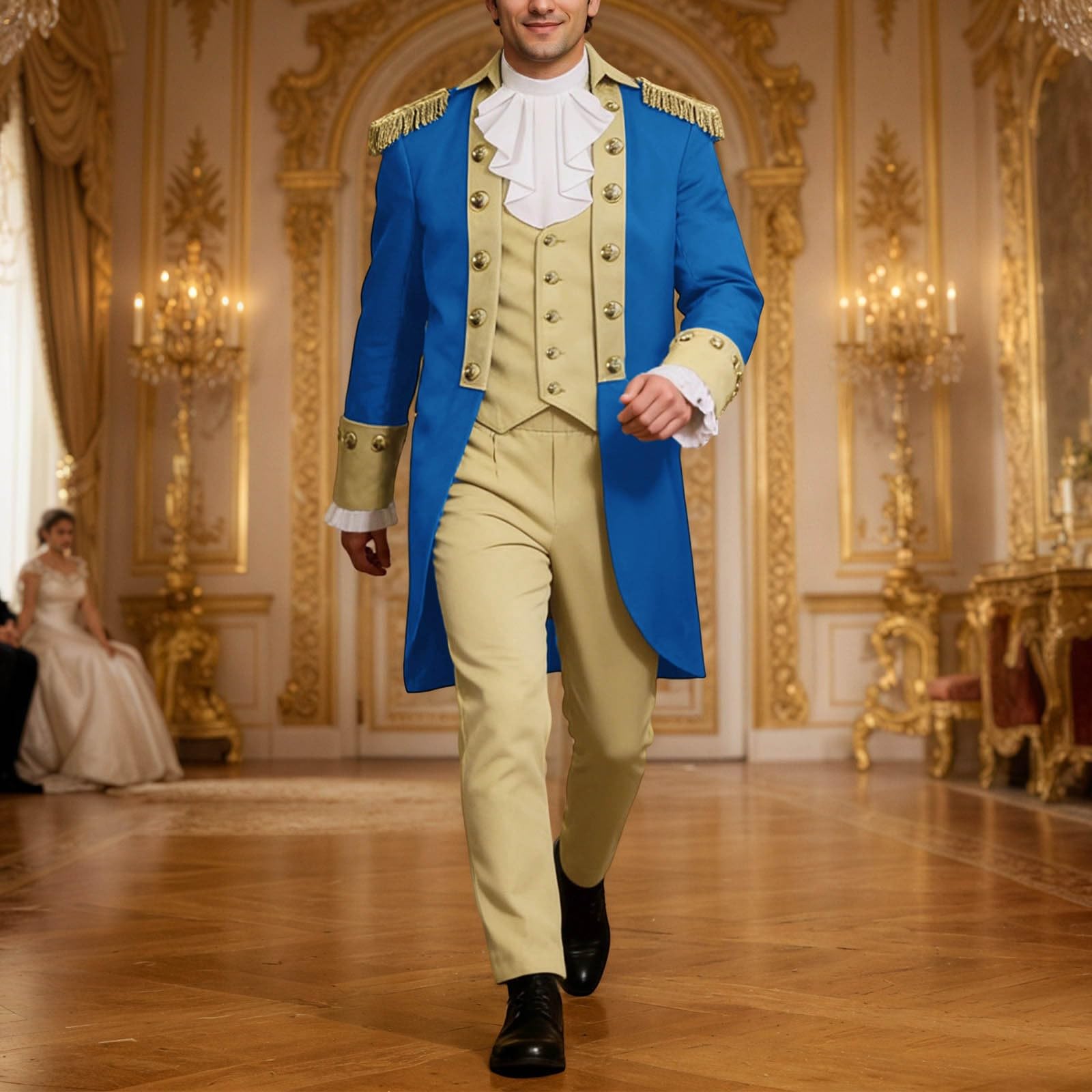 Abbigliamento medievale da uomo Frack Medievale Retro Giacca Cortile Ricamo Cappotto Gothic Vikings Abbigliamento Alexander Hamilton Costume Cosplay