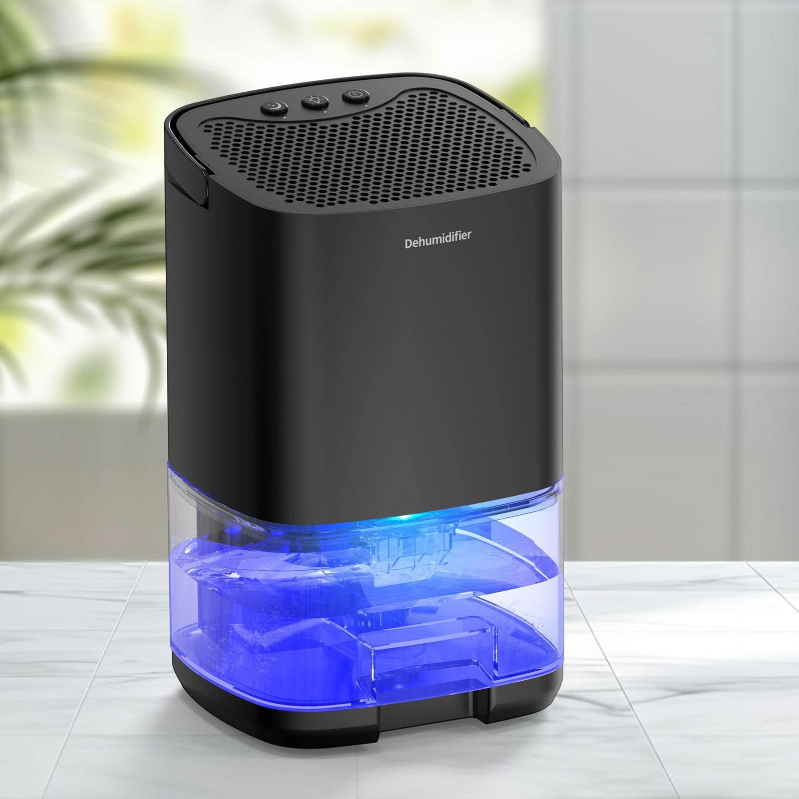 Mini Deumidificatore Portatile con Capacità di 1000 Ml, Spegnimento Automatico, Luce Notturna, Tecnologia Silenziosa, Adatto per Camera Da Letto, Bagn, Nero