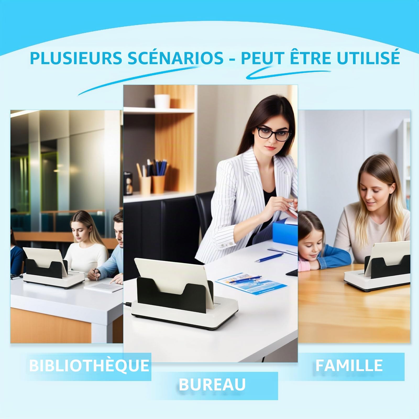 Machine de Reliure Thermique, Capacité 500 Feuilles, Panneau Tactile Numérique, Refroidissement par Air, Relieuse A4/A5 avec 10 Couvertures