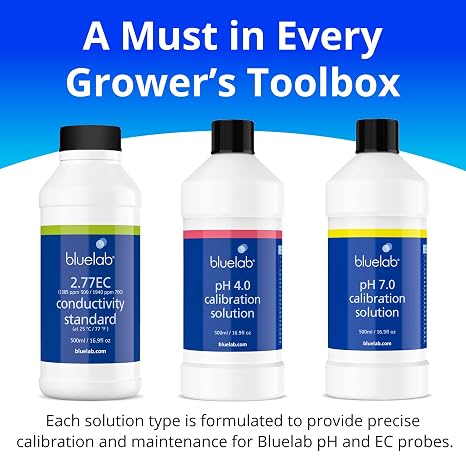 Bluelab pH 4.0, 7.0 and 2.77 EC Solution - 500 ml Each