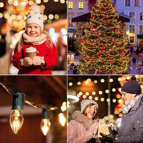 Miniatura 7 de Bombillas C7 C7 de Navidad, paquete de 25 bombillas C7 de repuesto C7 de 5 W, bombillas de luz nocturna C7, bombillas C7, base de candelabro C7E12